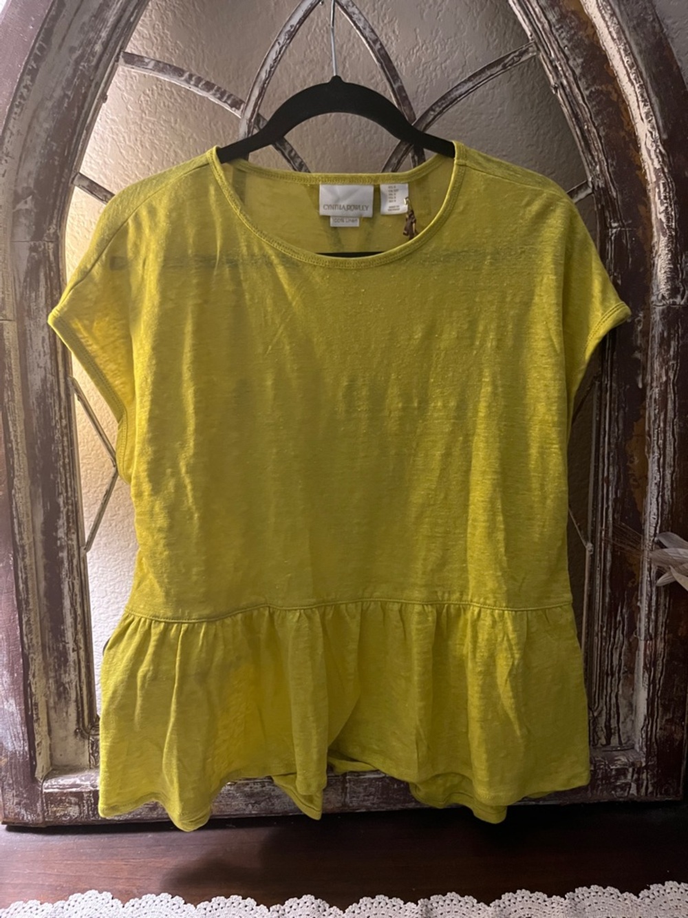 Cynthia Rowley Lime Green Linen Tank Top, Size Small, Spring , Summer,